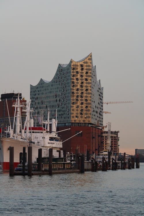 Elbphilharmonie over River in Hamburg