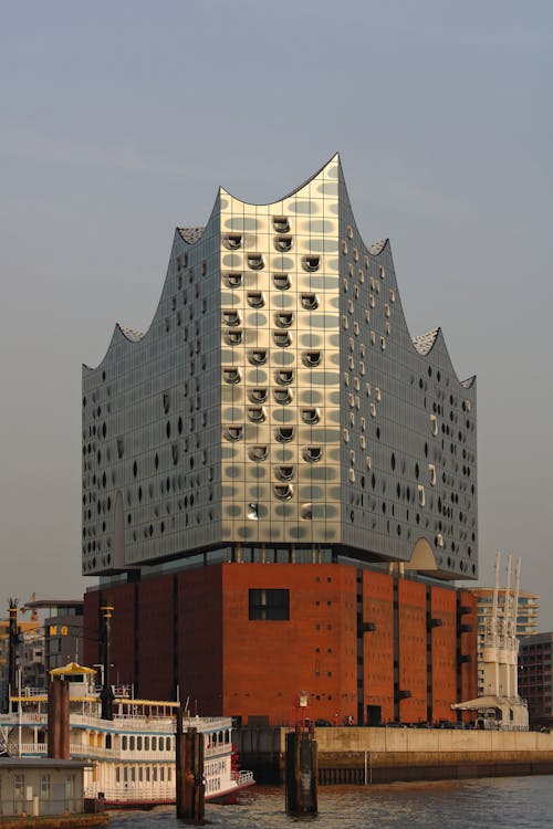 elbphilharmonie, 垂直拍摄, 建築設計 的 免费素材图片