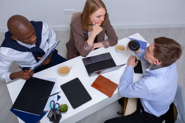 People reviewing information together