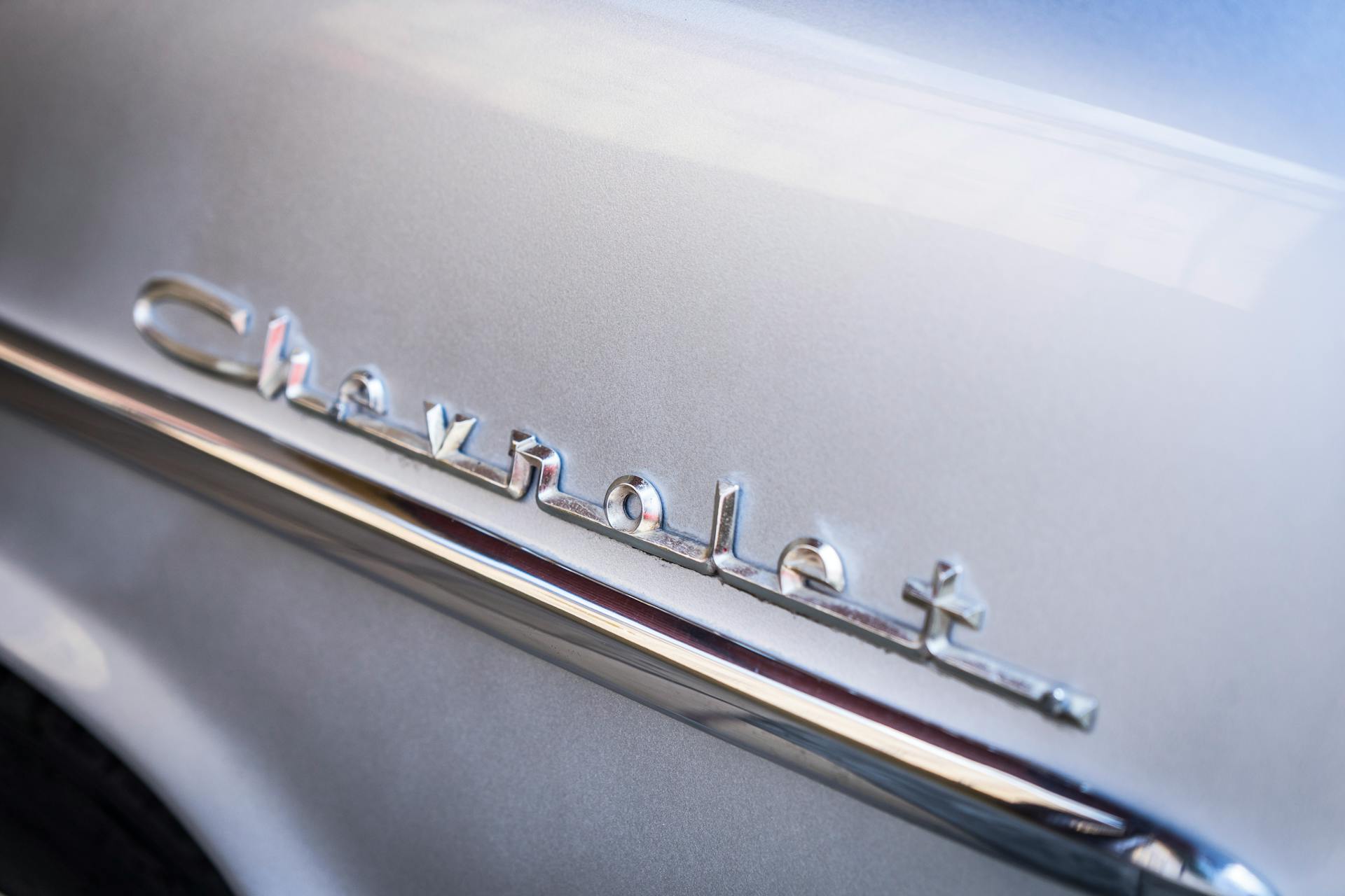 Vintage Logo of a Car in Chrome