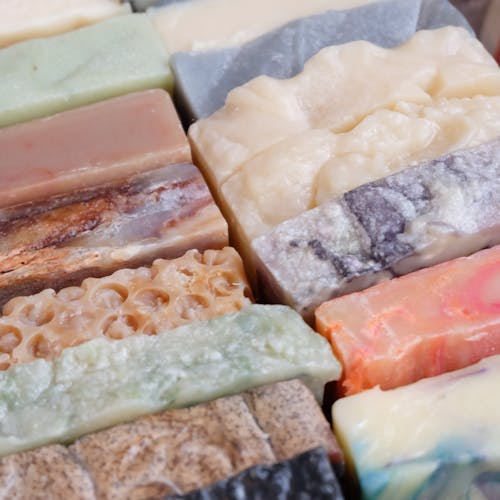 Different Texture and Colour Soap Bars 