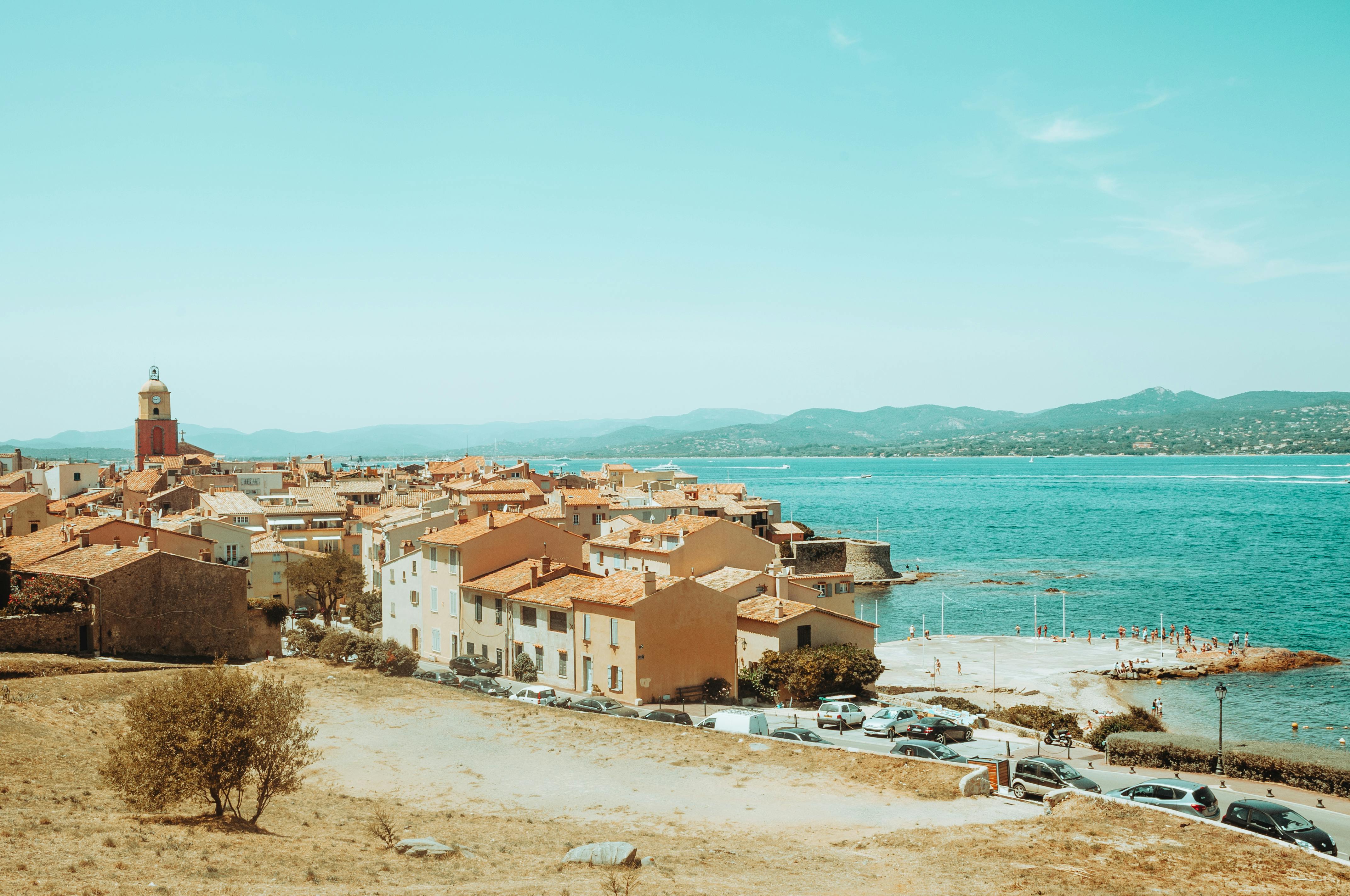 Coastal Mediterranean town at golden hour