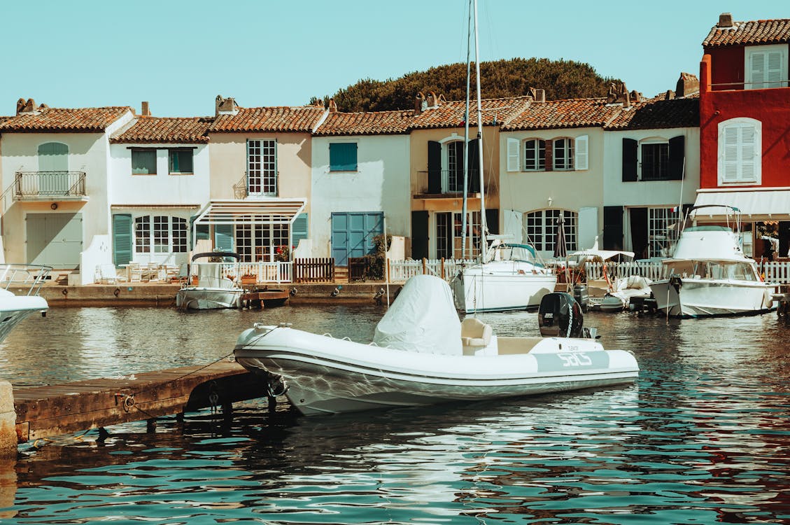 Boats in the River Canal of Saint Tropez