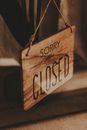 Sorry Closed wooden board at entrance