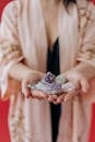 Person Holding Silver Diamond Ring