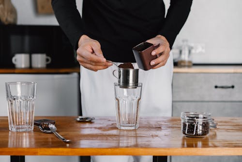 Free Close-up Photo of Person making Coffee  Stock Photo