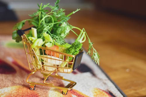 Free Toy Cart with Vegetables Stock Photo
