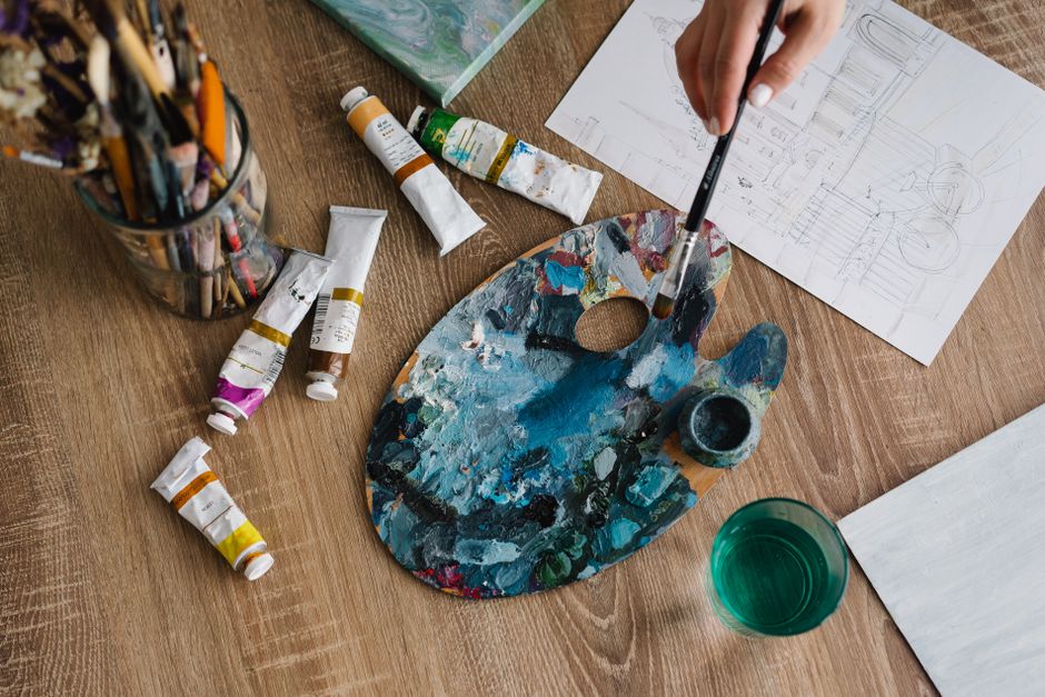 art supplies on table candid lifestyle lifestyle photo 1
