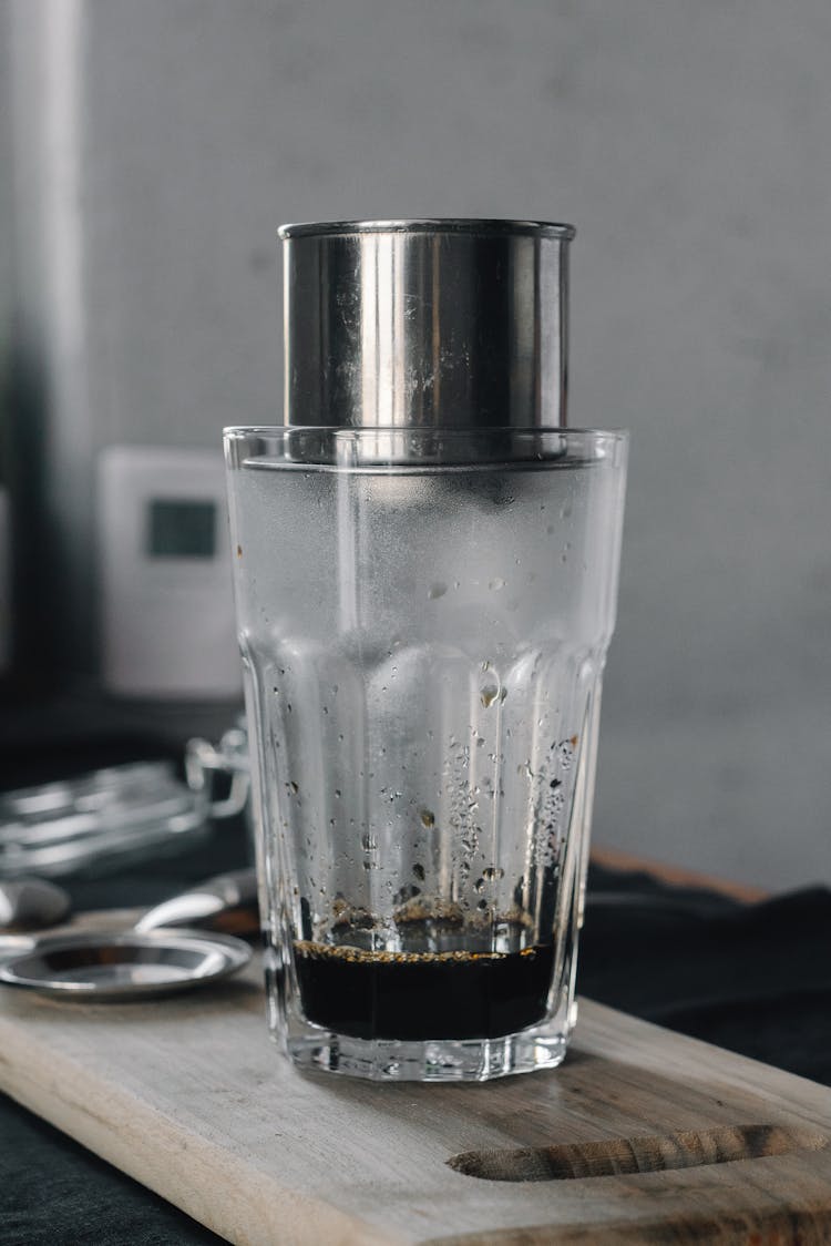 Photo Of A Glass With Filtered Coffee