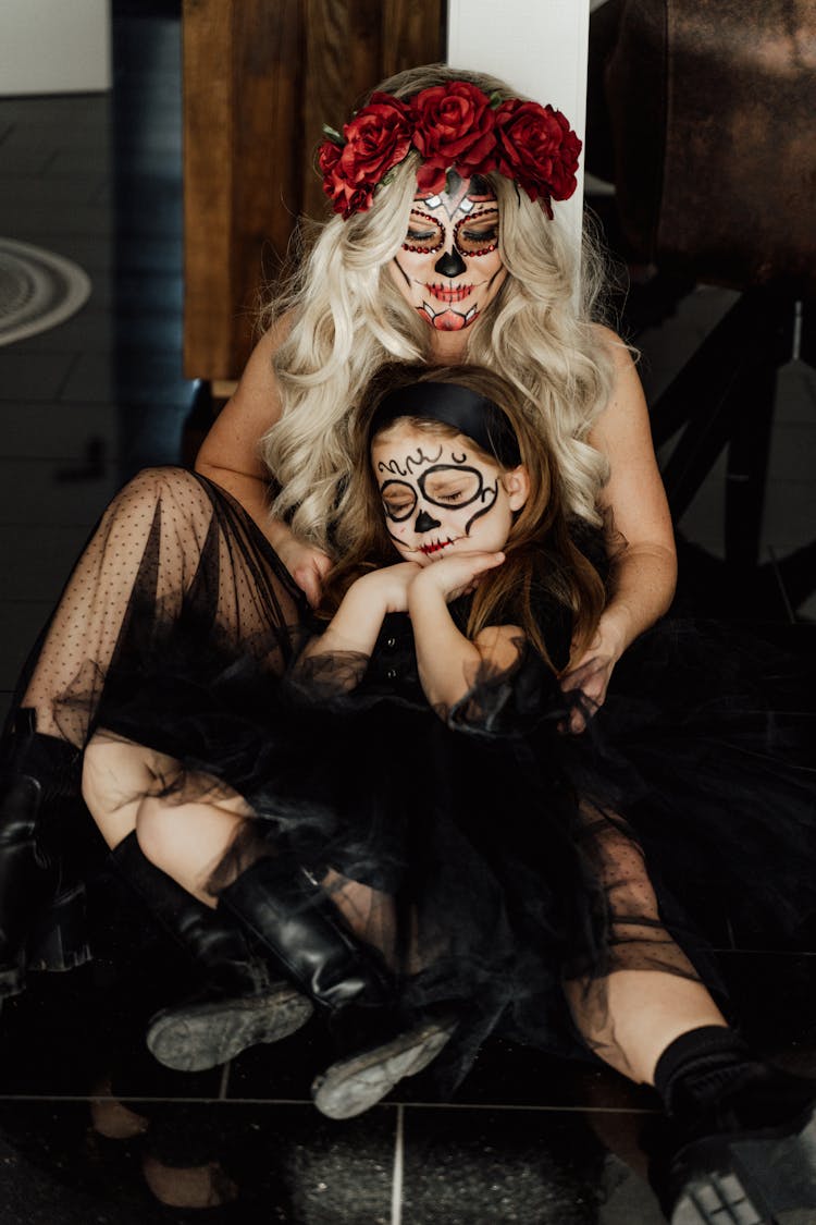 Mother And Daughter Wearing Costume