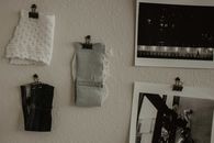 Craft Fabrics Hanging on a White Wall