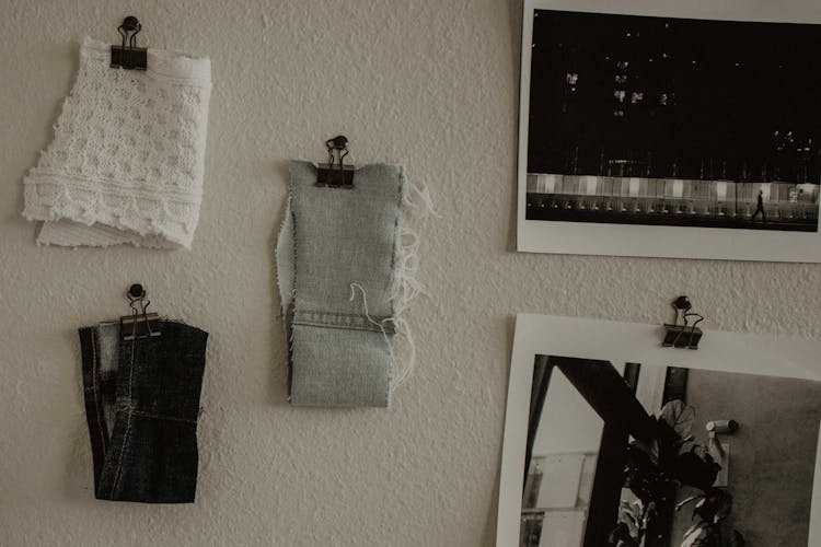 Craft Fabrics Hanging On A White Wall