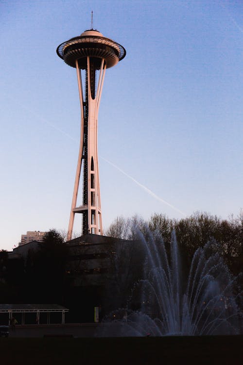 Free stock photo of elevator, fountain, golden hour