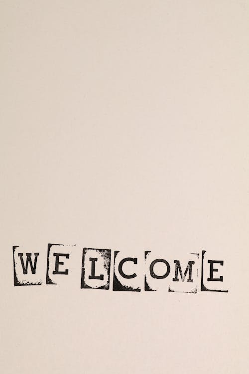 Free A Welcome Text from a Stamp Pad Stock Photo