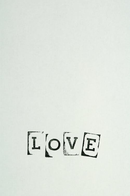 Love Text On White Background