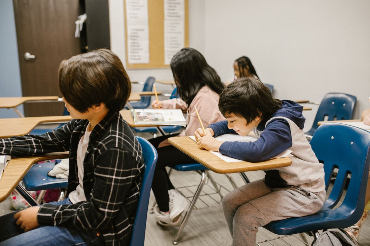 Students engaged in a classroom discussion