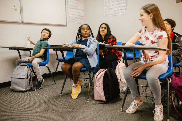 Students Laughing Inside The Classroom