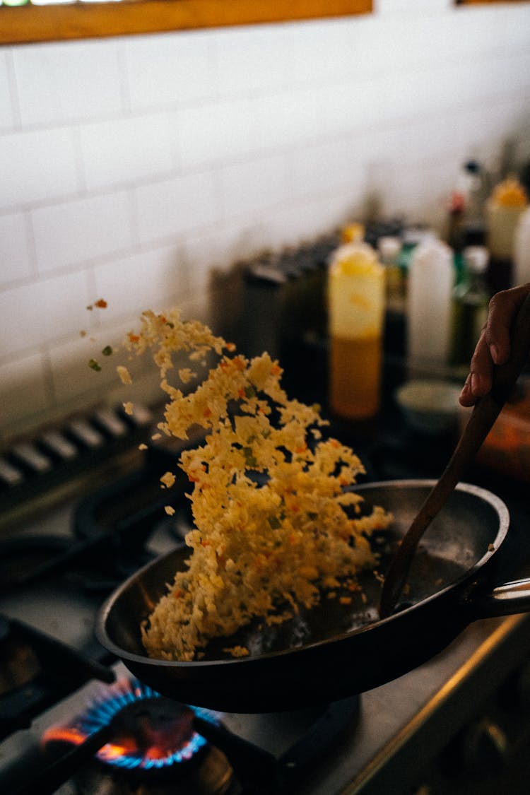 A Chef Cooking Fried Rice