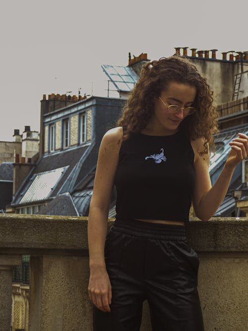 Free stock photo of beautiful woman, black, on the roof