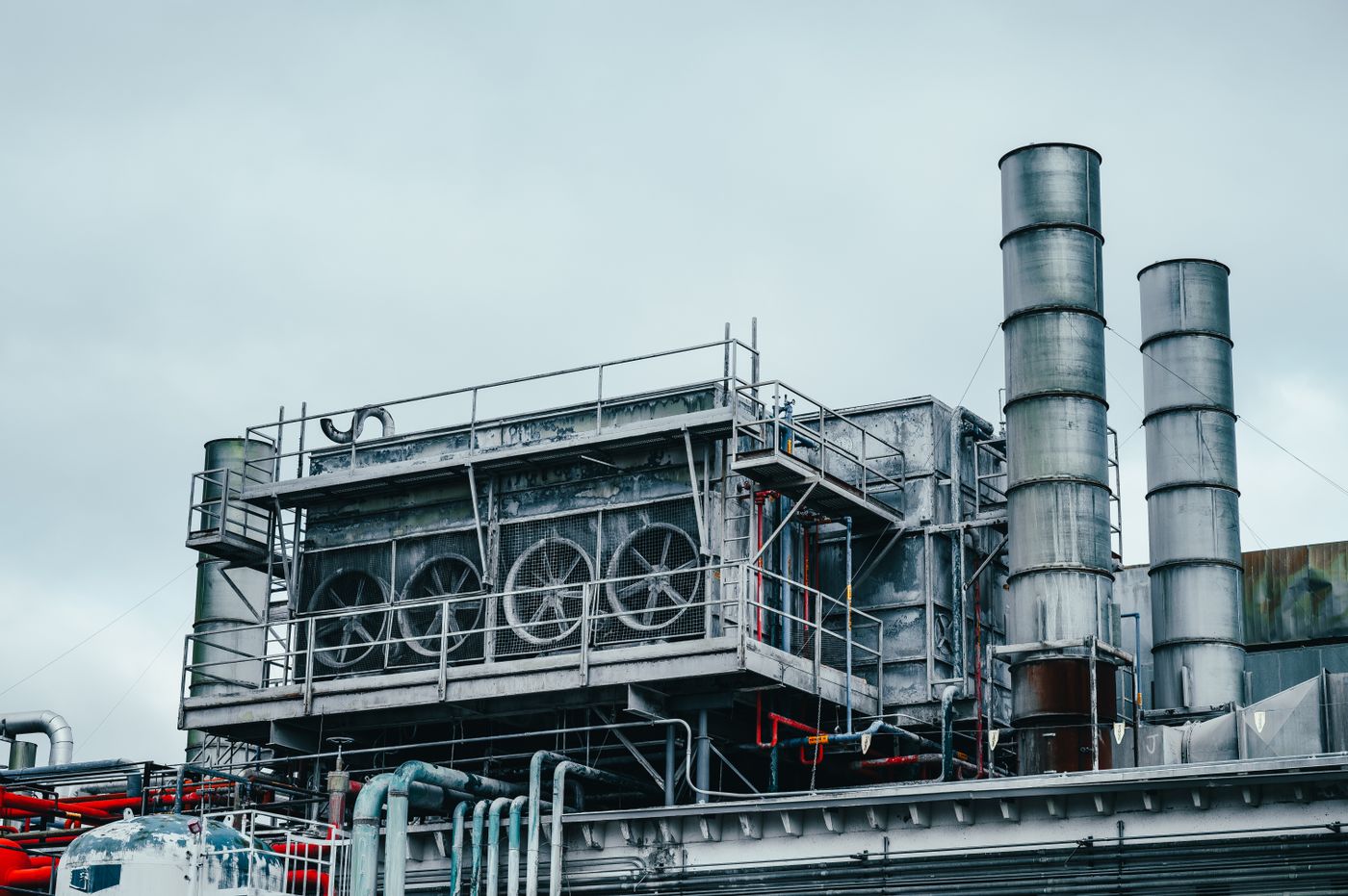 Industrial pipework on a factory building