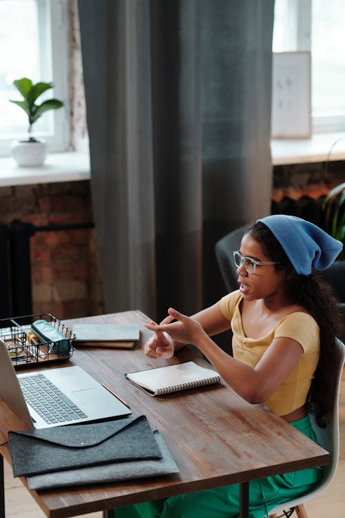 Girl Having an Online Class 