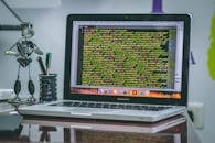 Turned-on Macbook Pro