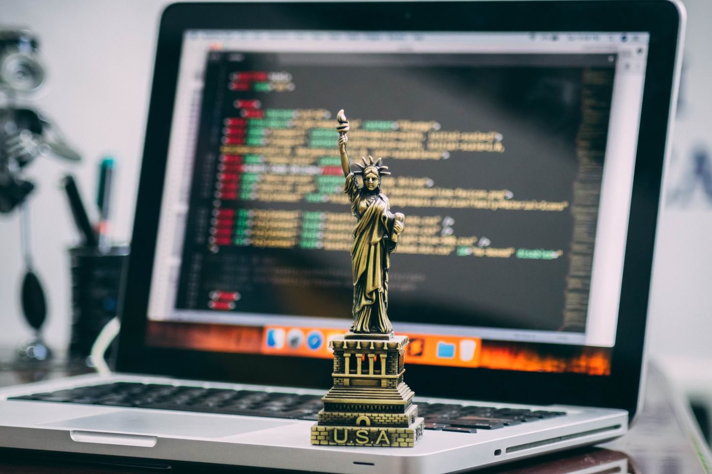 Code displayed on a laptop