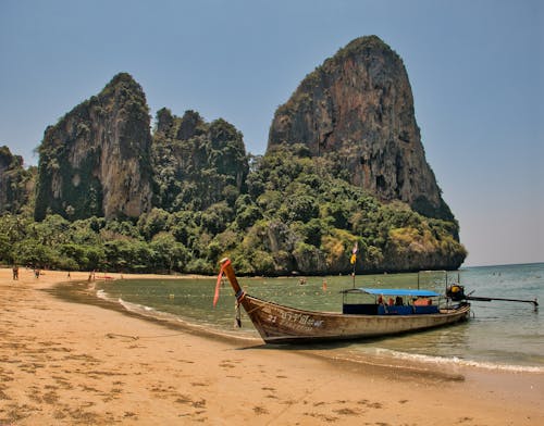 คลังภาพถ่ายฟรี ของ การก่อตัวของหิน, จอดเรือ, ชายหาด