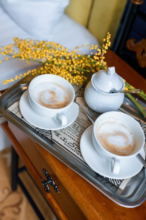 White Ceramic Teacup on White Ceramic Saucer