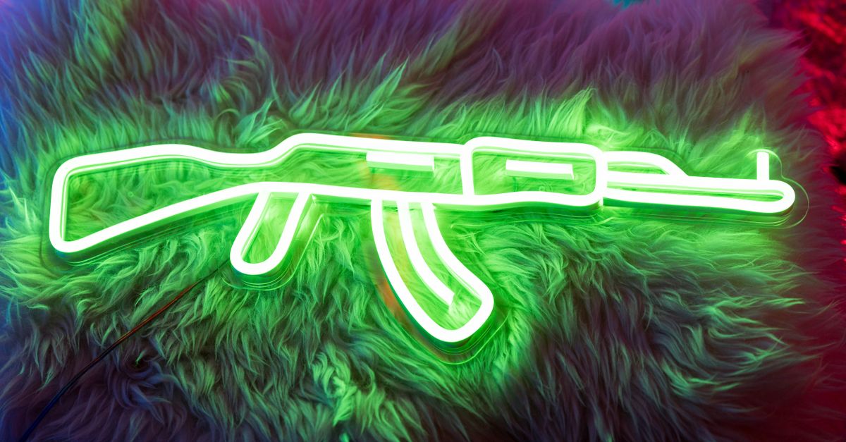 A Rifle Image in Neon Colors · Free Stock Photo