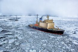 Ship crossing a frozen polar sea — photo by Pixabay on Pexels
