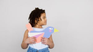Girl Holding Her Artwork