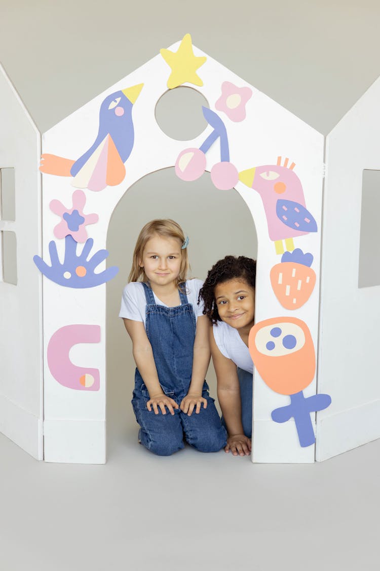 Two Kids Smiling And Having Fun