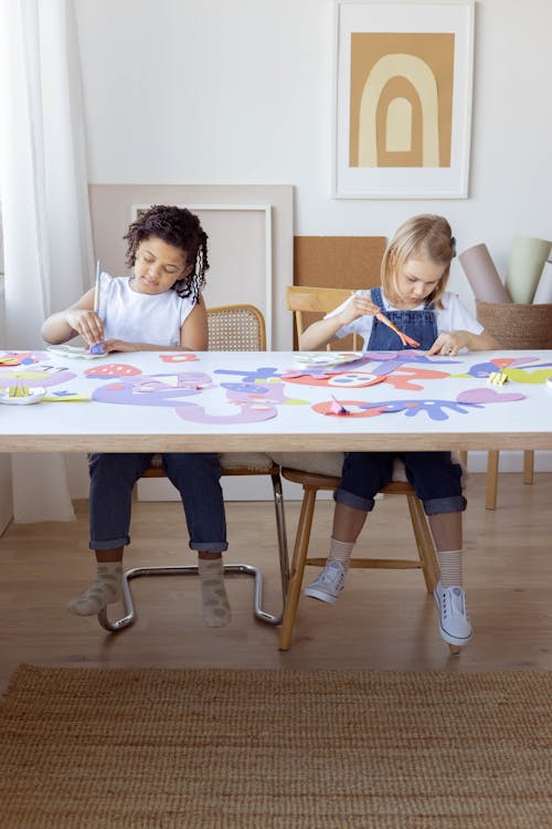 Two Kids Doing Some Artworks