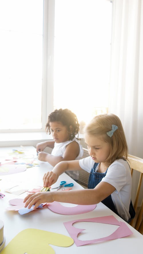 Free Two Kids Doing Some Artworks Stock Photo