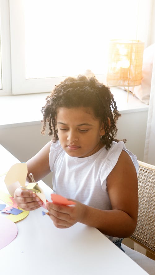 Free Kid Doing Some Artwork Stock Photo
