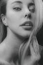 A Grayscale Photo of a Beautiful Woman