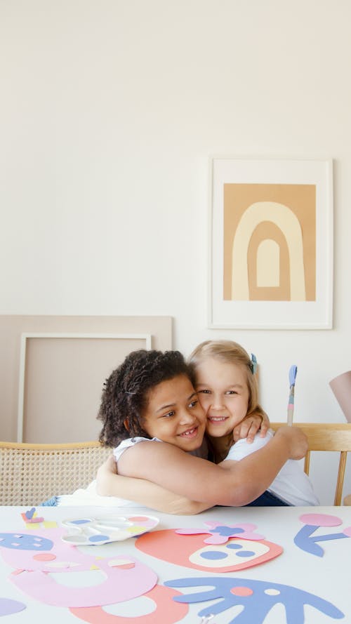 Free Two Kids Hugging Each Other Stock Photo