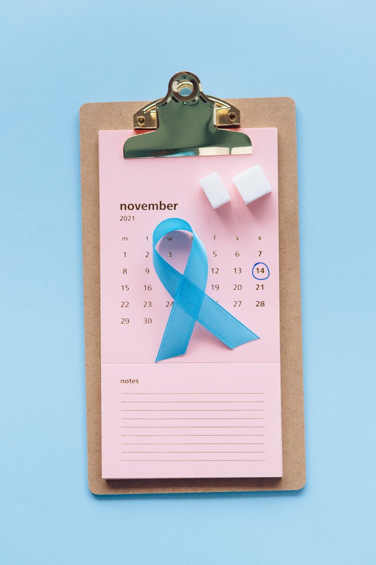 Calendar On A Blue Background