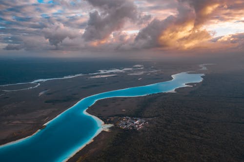 Aerial View of a Beautiful River