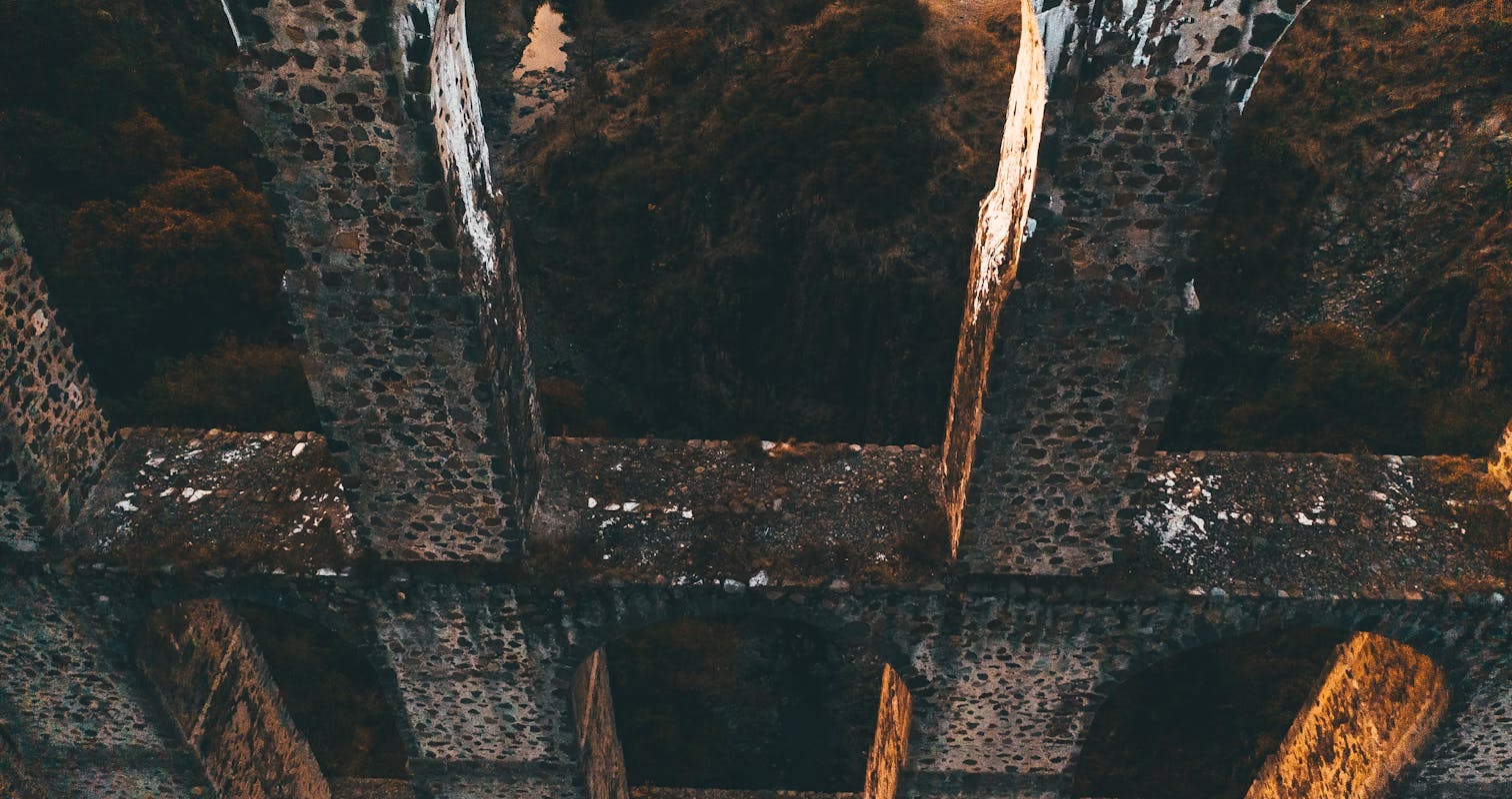 A Brown Concrete Bridge