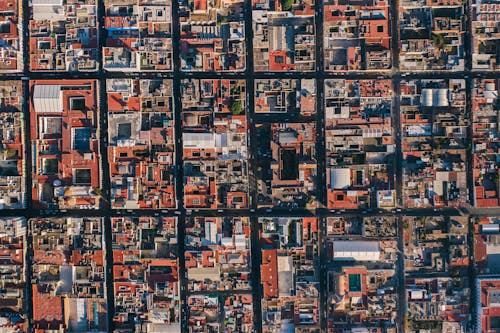 Free Aerial View of City Buildings Stock Photo