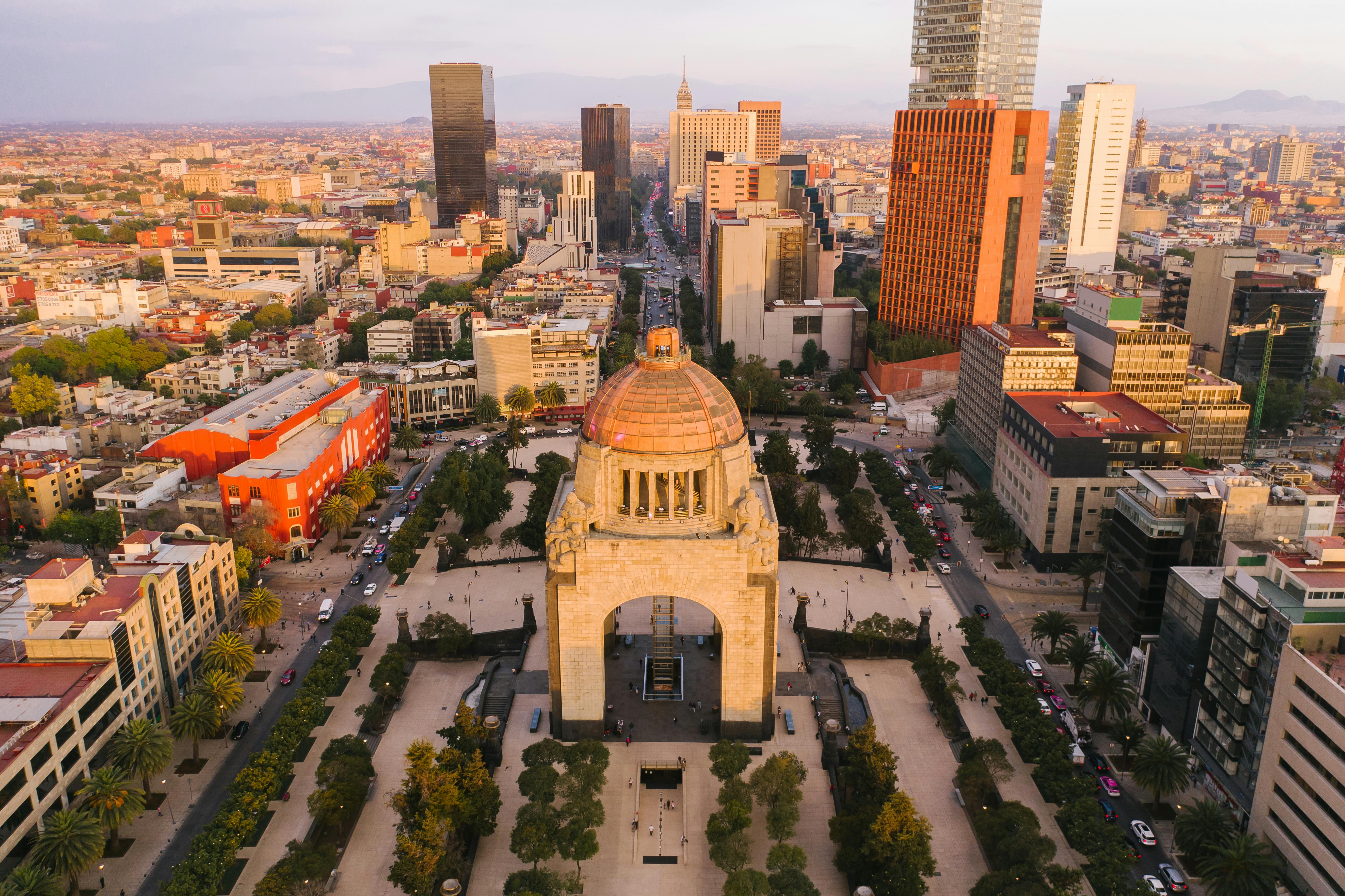 an aerial photography of a famous landmark in the middle of the city