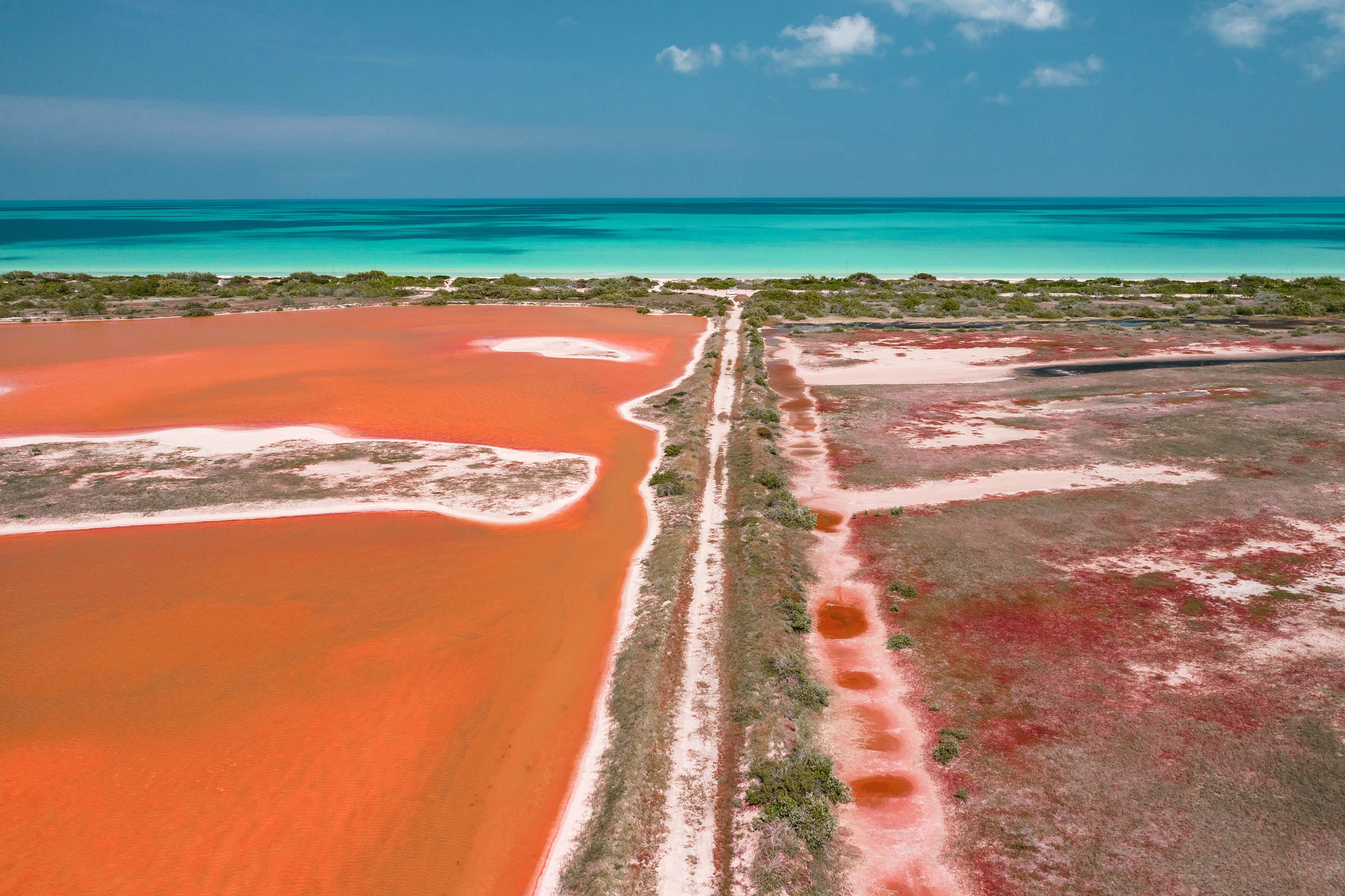 aerial view of blue ocean water