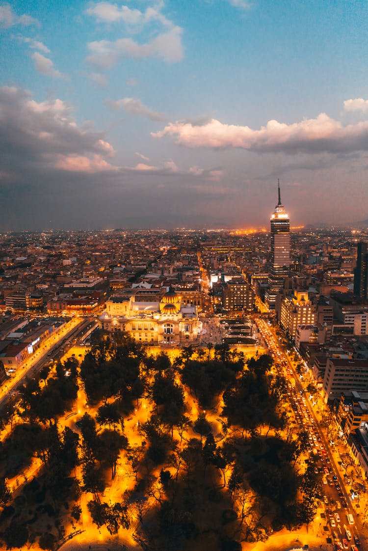 Drone Shot Of The City Of Mexico