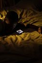 A Man Fell Asleep while Using His Mobile Phone