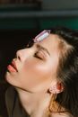 Woman With Pink and White Lipstick