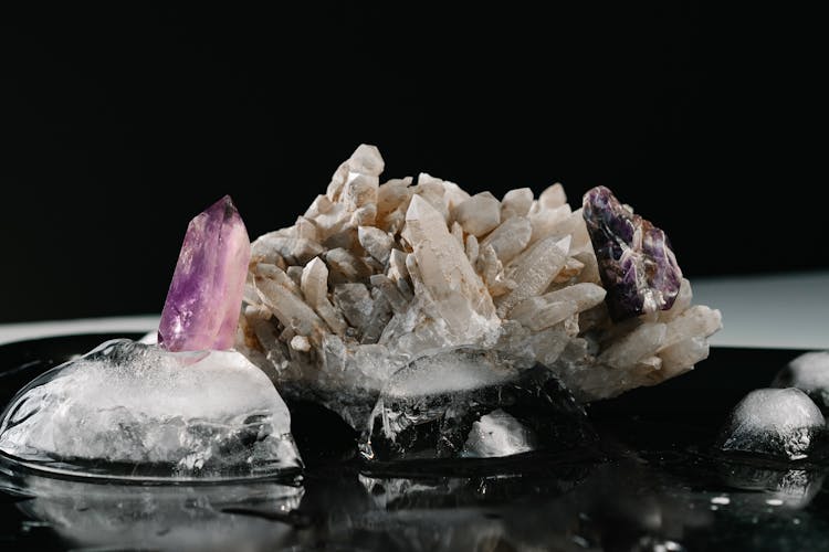 Crystals On The Black Table