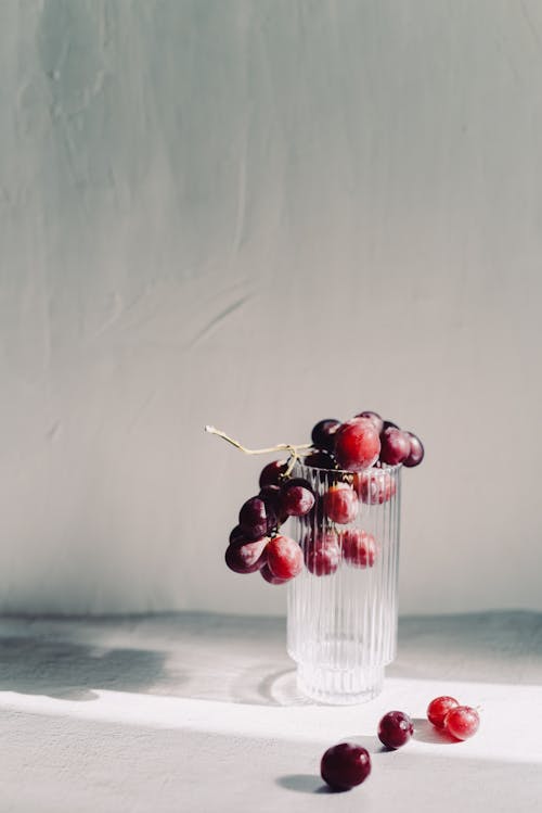 Free Red Cherries in Clear Glass Jar Stock Photo