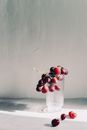 Red Cherries in Clear Glass Jar
